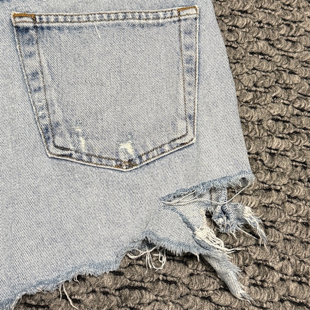 AGOLDE Parker Shorts Women’s Sz 24 High Rise Festival Distressed Denim Boho Y2K - Picture 6 of 8